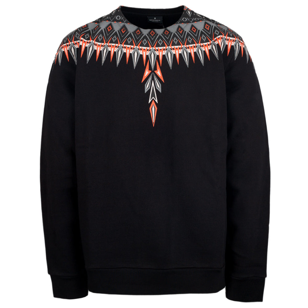 Marcelo Burlon Wing Print Crewneck Sweatshirt Black Cotton Men