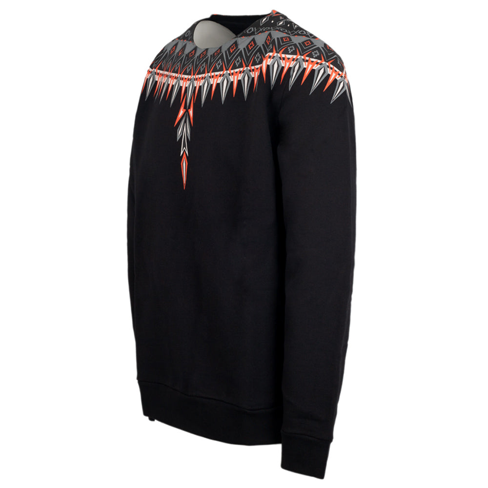 Marcelo Burlon Wing Print Crewneck Sweatshirt Black Cotton Men