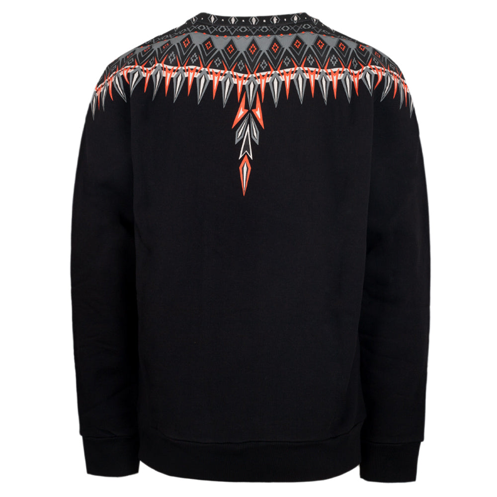 Marcelo Burlon Wing Print Crewneck Sweatshirt Black Cotton Men