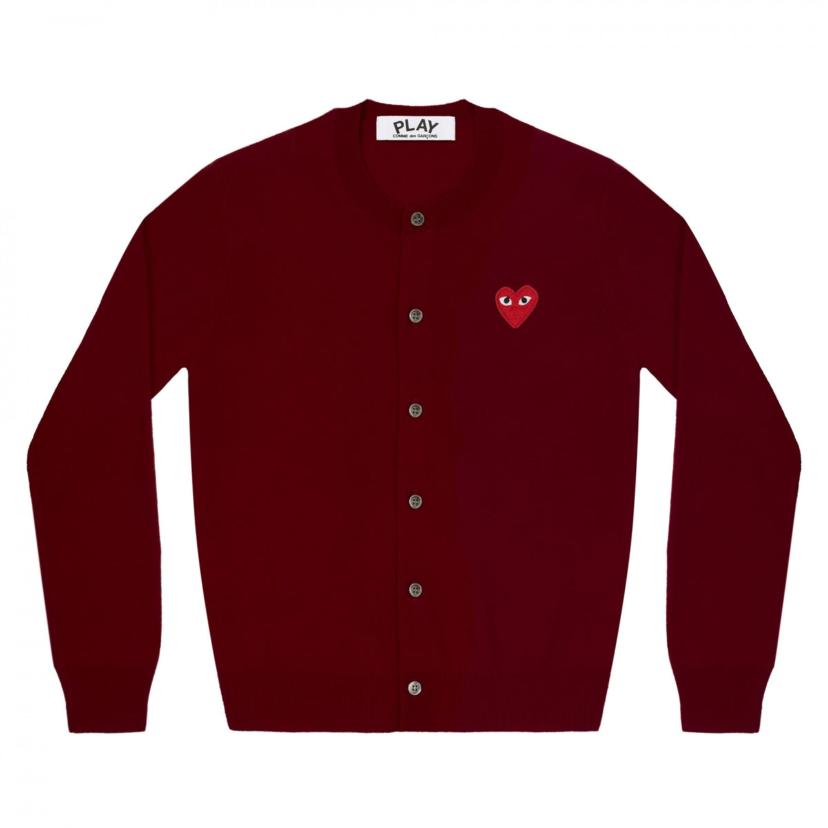 Comme des Garcons Wool Cardigan Play Red Heart Patch Women