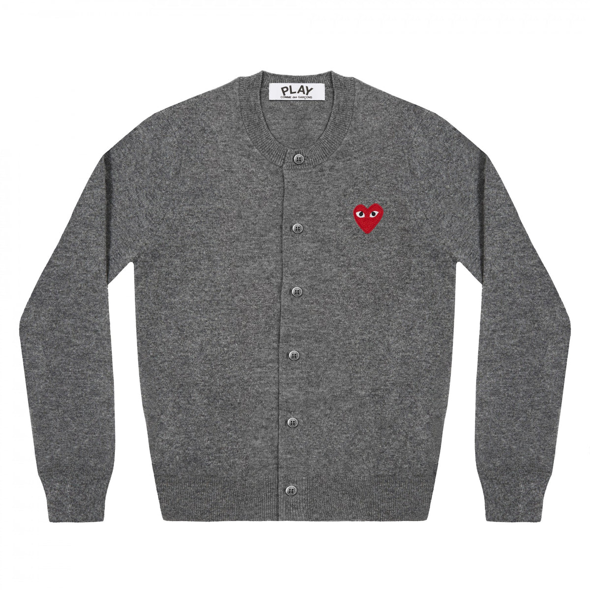 Comme des Garcons Wool Cardigan Play Red Heart Patch Women