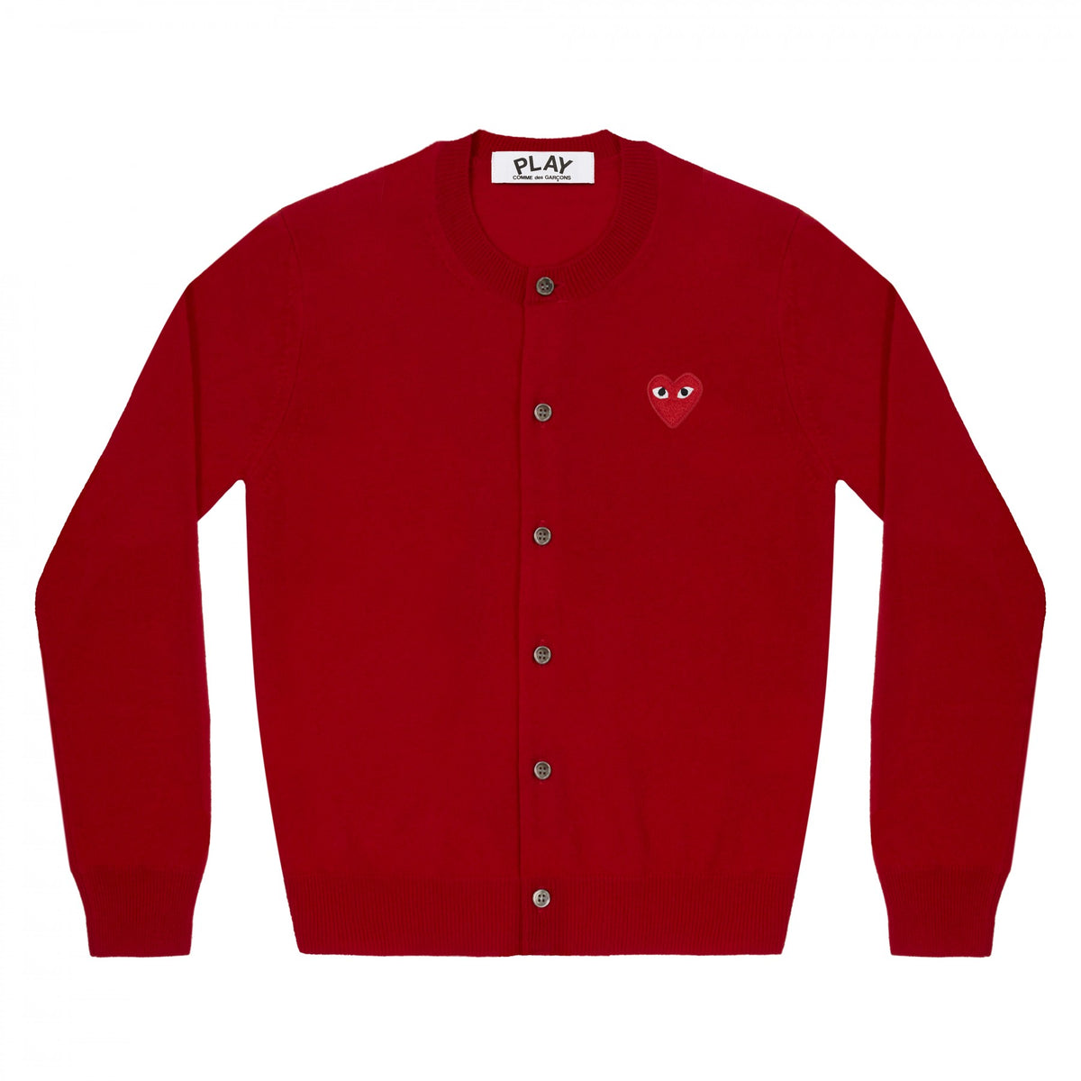 Comme des Garcons Wool Cardigan Play Red Heart Patch Women