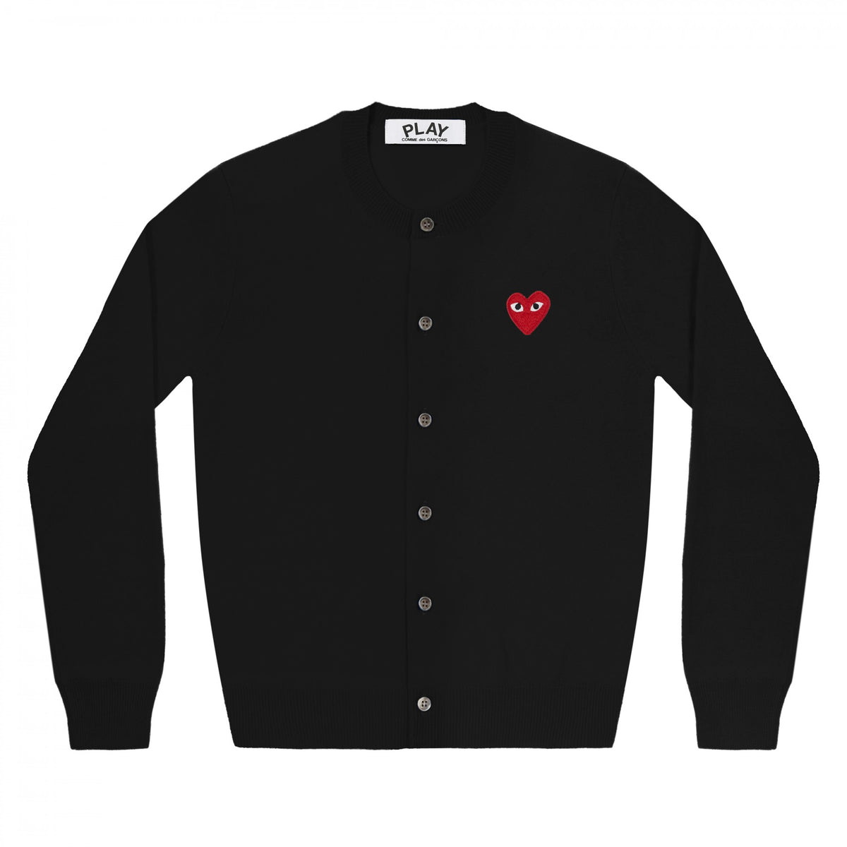 Comme des Garcons Wool Cardigan Play Red Heart Patch Women