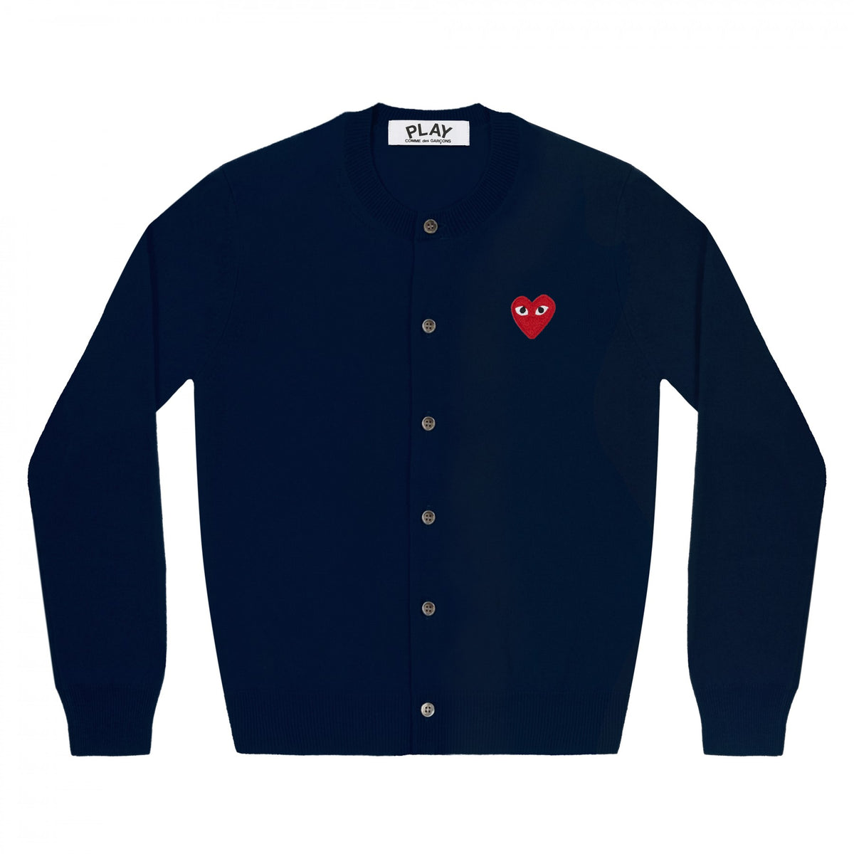 Comme des Garcons Wool Cardigan Play Red Heart Patch Women