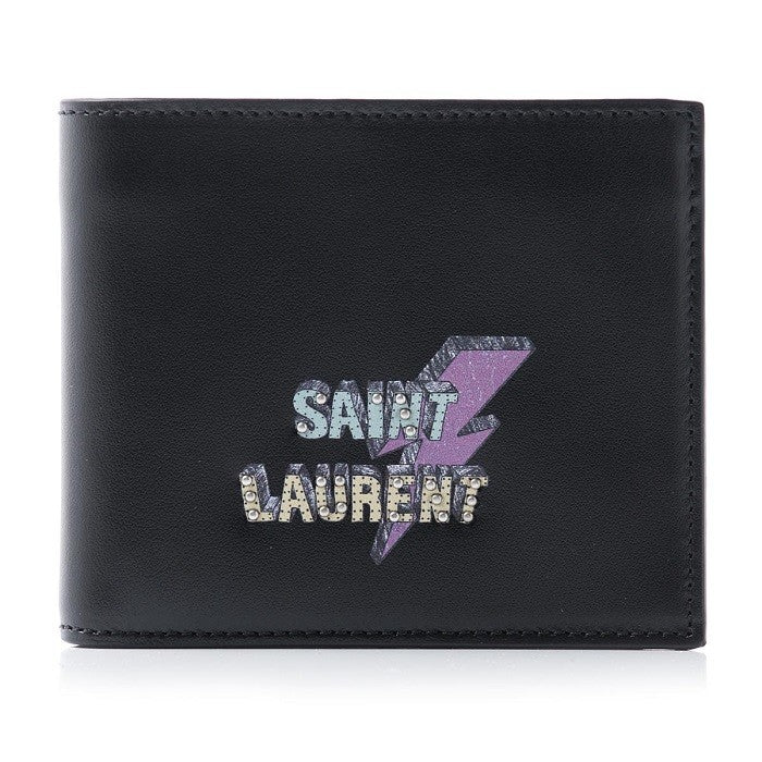 Saint Laurent Men's Classic Lightning Logo Bifold Wallet 361320