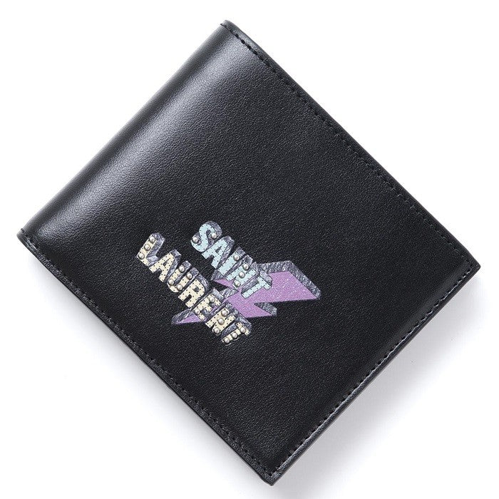 Saint Laurent Men's Classic Lightning Logo Bifold Wallet 361320