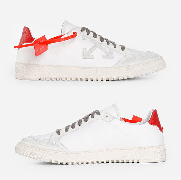 OFF WHITE White Red Arrow Low-Top Sneakers