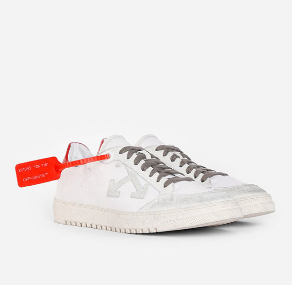 OFF WHITE White Red Arrow Low-Top Sneakers