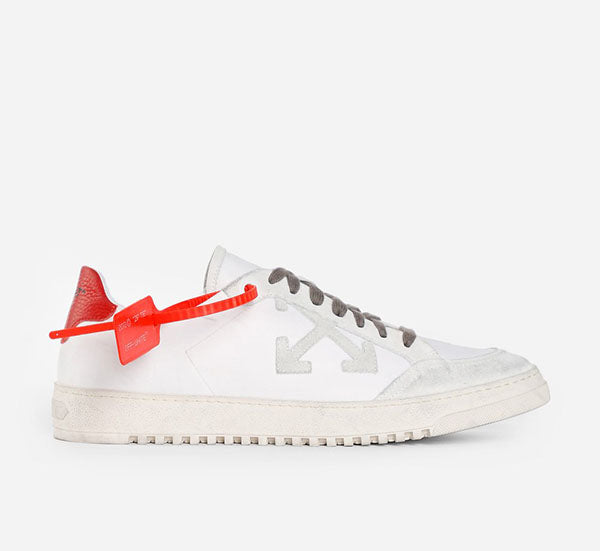 OFF WHITE White Red Arrow Low-Top Sneakers