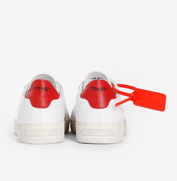 OFF WHITE White Red Arrow Low-Top Sneakers