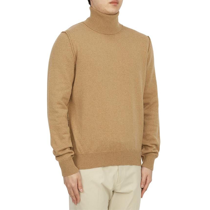 Maison Margiela Men’s Turtleneck Knit Sweater Ivory Wool