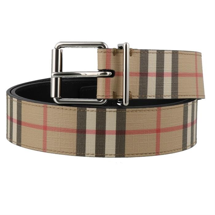 BURBERRY Vintage Check Print Leather Belt