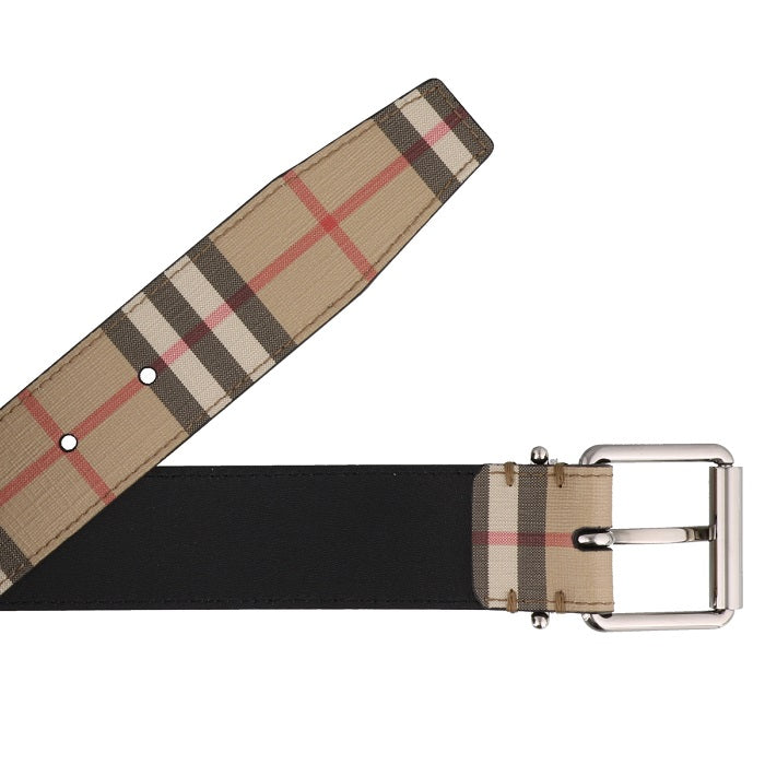 BURBERRY Vintage Check Print Leather Belt