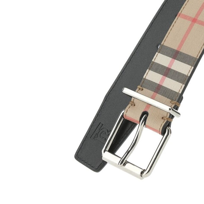 BURBERRY Vintage Check Print Leather Belt