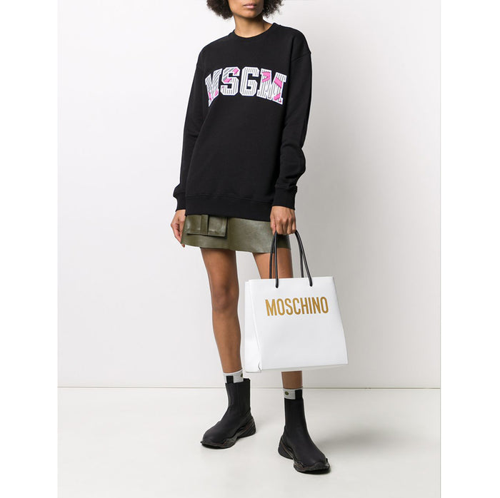 MSGM Women's Logo Black Crewneck Sweatshirt 2841mdm97 207299