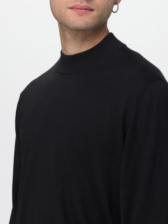 LARDINI Men’s Wool Turtleneck Sweater CNLMML432 CN65020 999 BLACK DOM