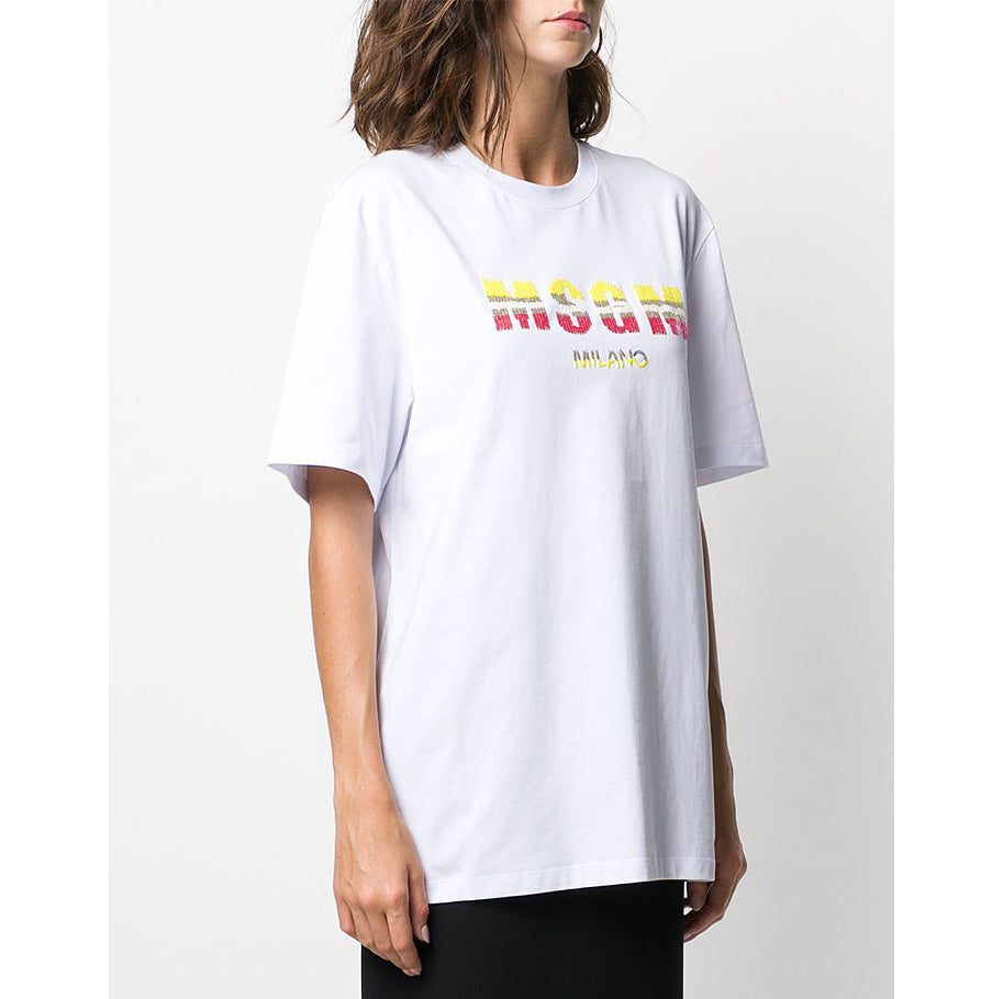 MSGM Women's Sequin Logo Short-Sleeve T-Shirt 2841MDM218 207298 01