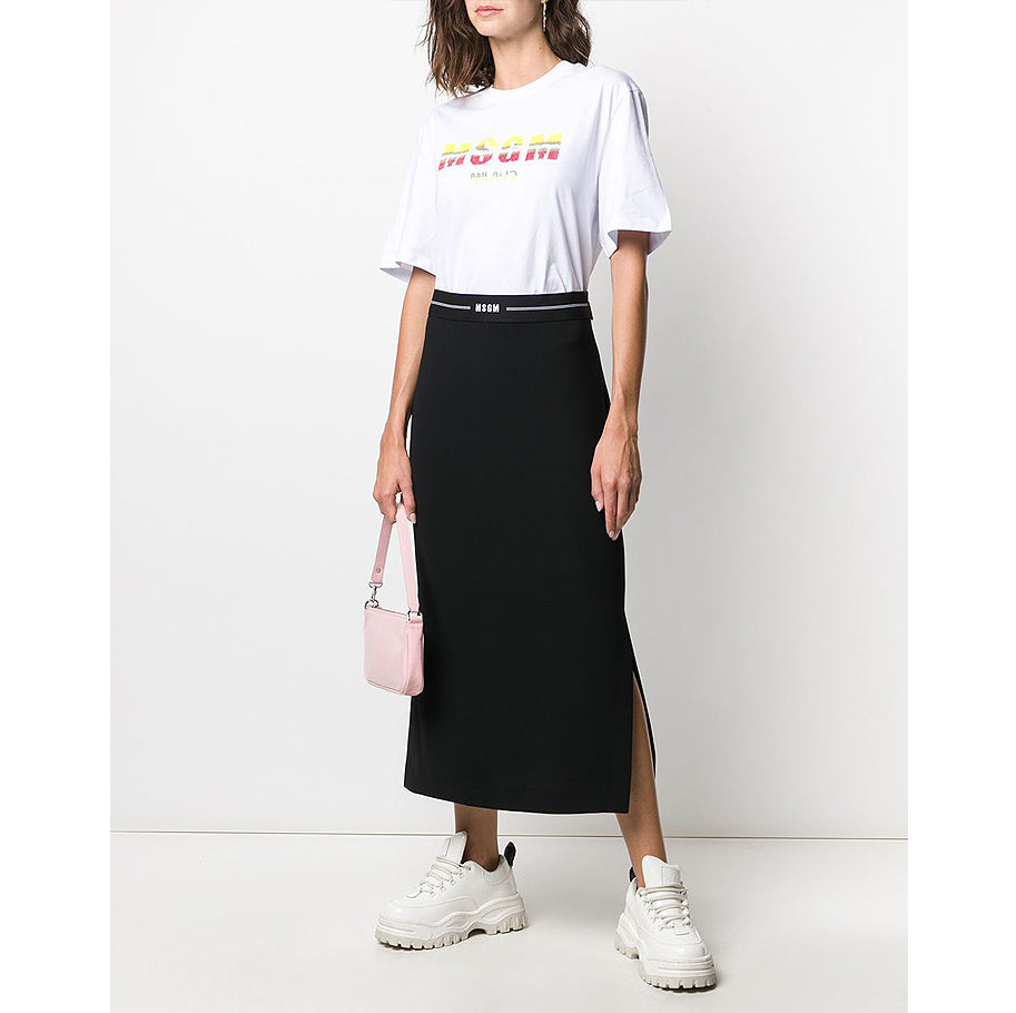 MSGM Women's Sequin Logo Short-Sleeve T-Shirt 2841MDM218 207298 01