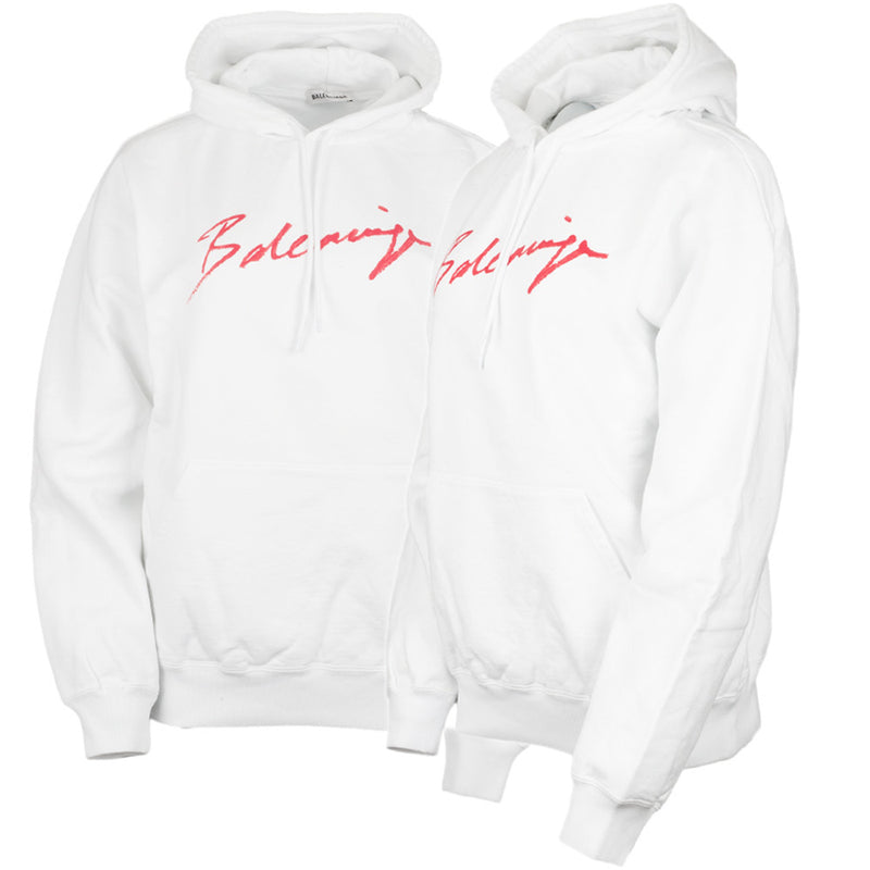 BALENCIAGA Women's Oversized Signature Logo Hoodie 583222 TFV64 9783
