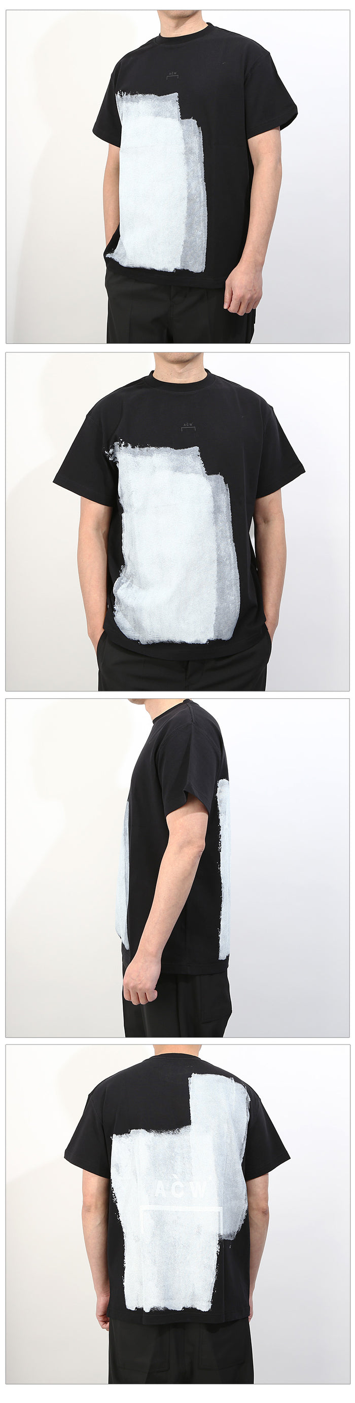 A-COLD-WALL Painted Short Sleeve T-Shirt Men’s Black Cotton MTS007WHL C