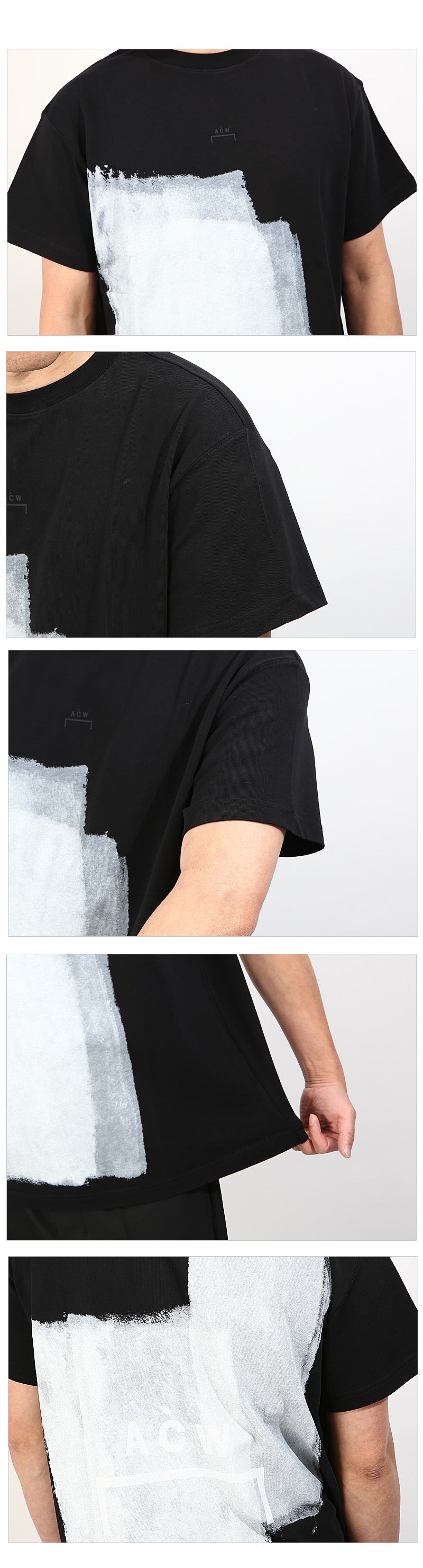 A-COLD-WALL Painted Short Sleeve T-Shirt Men’s Black Cotton MTS007WHL C