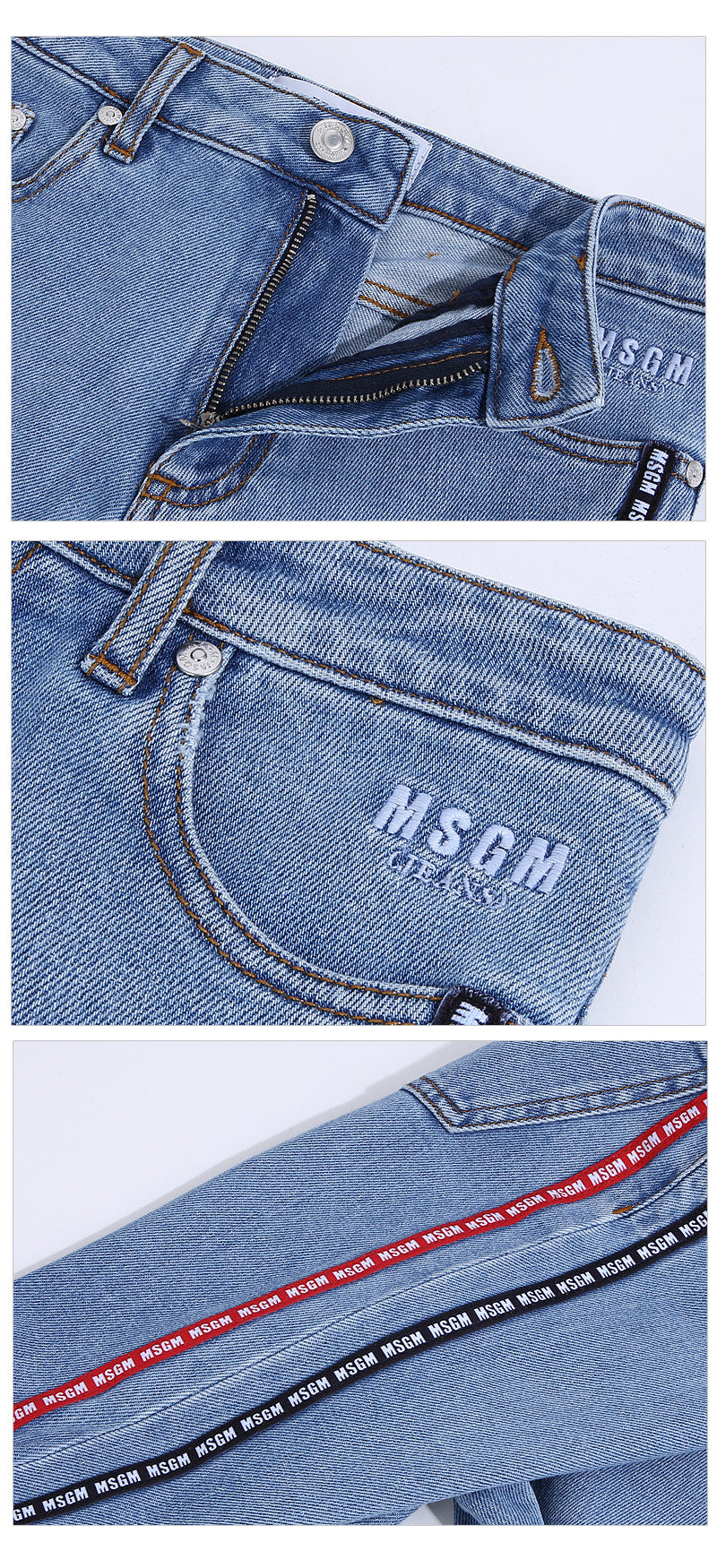 MSGM Women’s Side Stripe Denim Jeans MDP53L 82