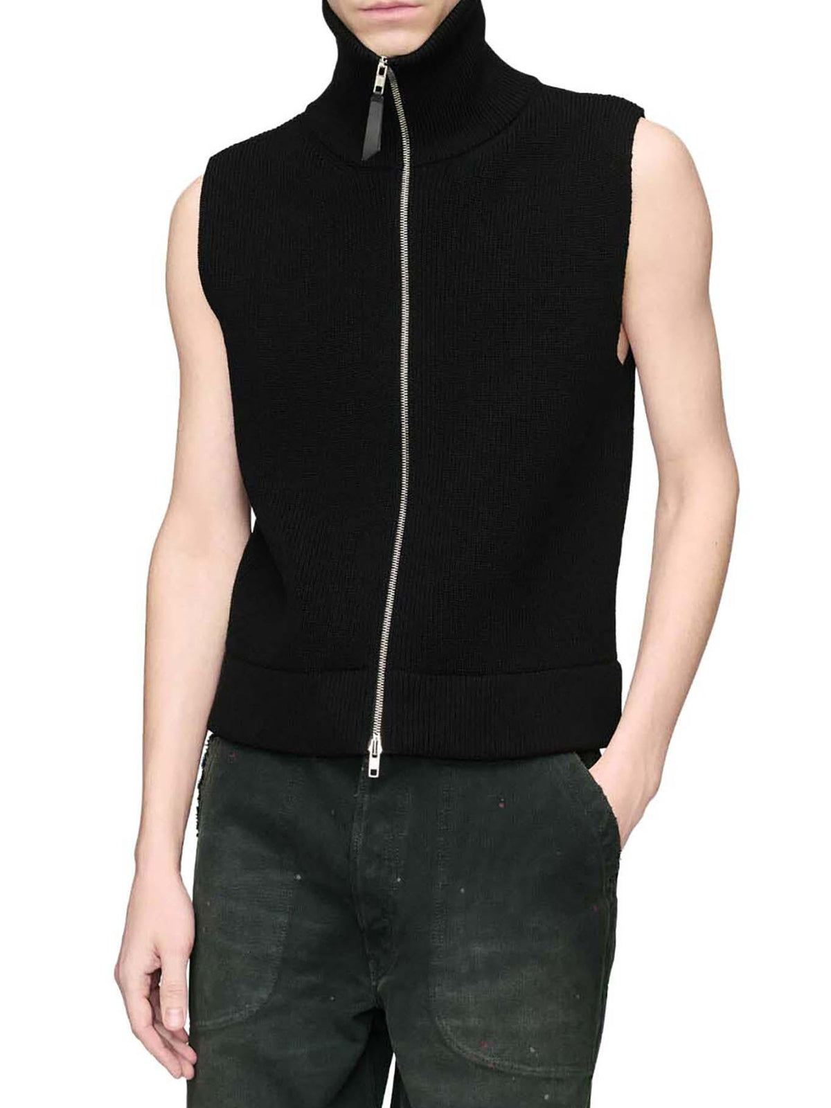 Maison Margiela Black Wool Knit Vest for Men
