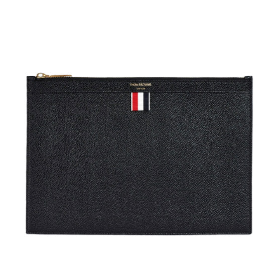 THOM BROWNE Pebble Grain Leather Small Clutch Bag