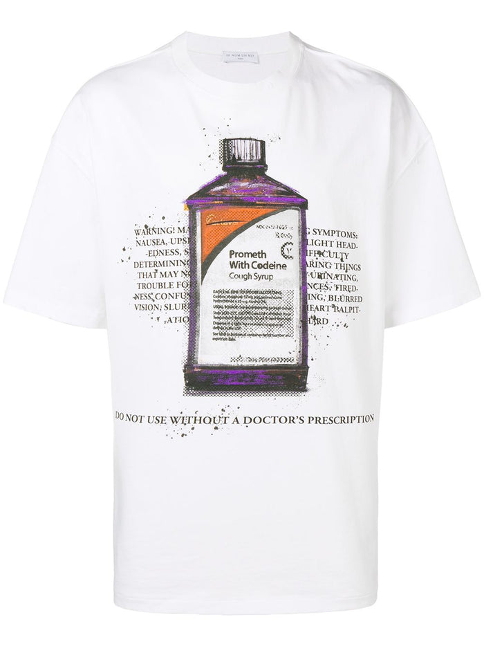IH NOM UH NIT Codeine Syrup Bottle Men's White/Black Graphic T-Shirt NUS19260