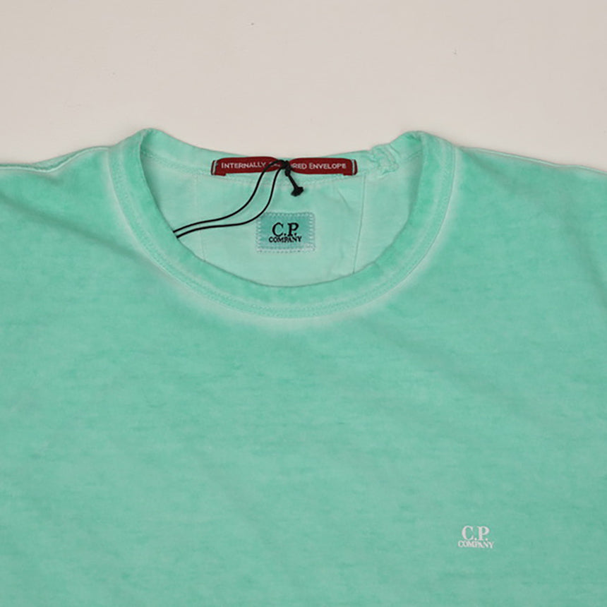CP Company Garment-Dyed Mint Short Sleeve T-Shirt Unisex Cotton