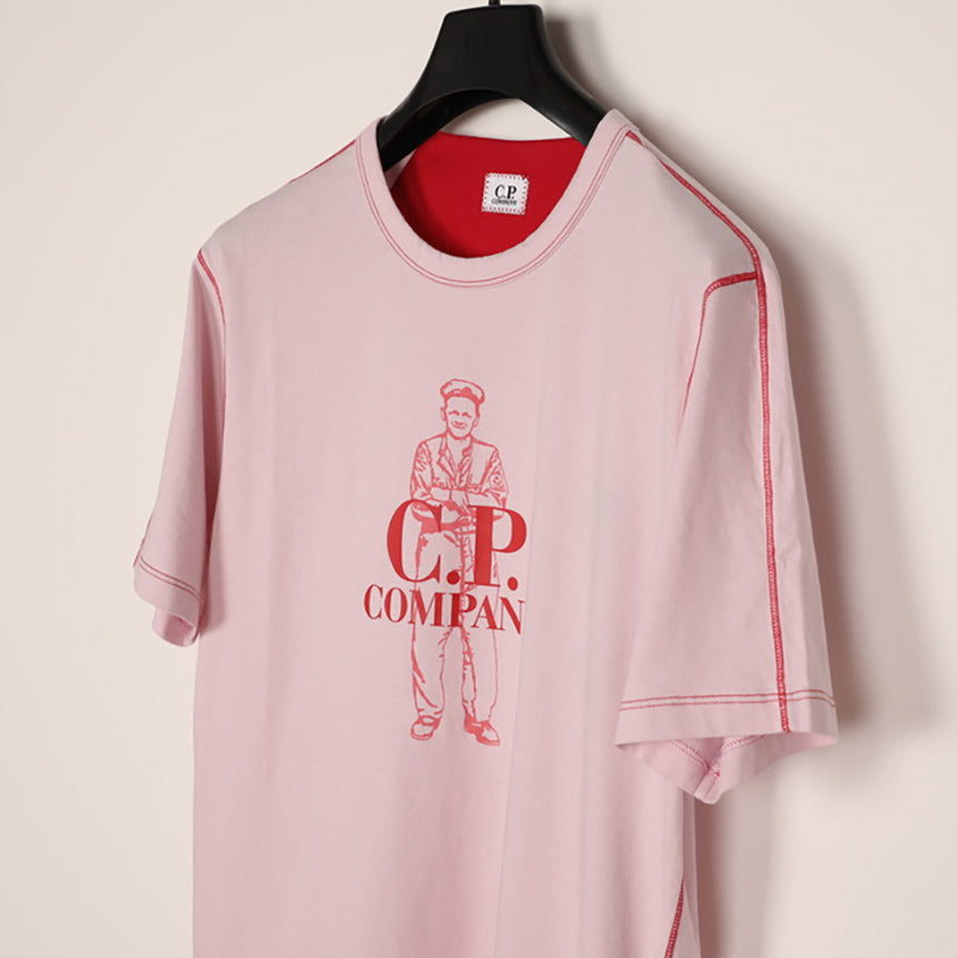CP Company Unisex Red Short Sleeve T-Shirt 08CMTS143A 005100W 521