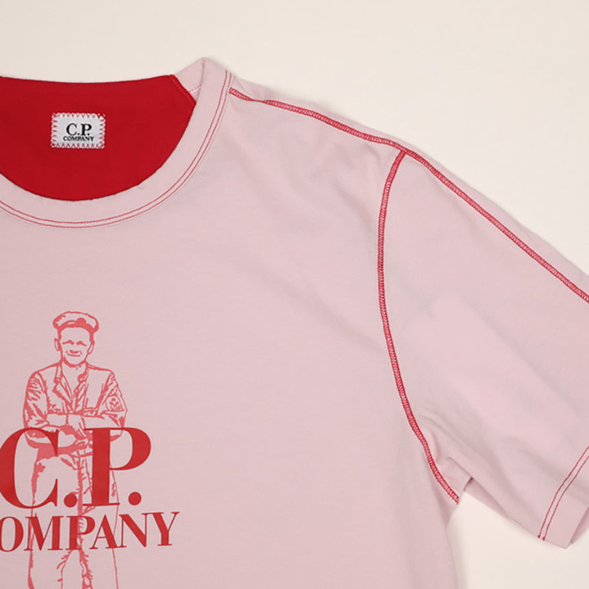 CP Company Unisex Red Short Sleeve T-Shirt 08CMTS143A 005100W 521