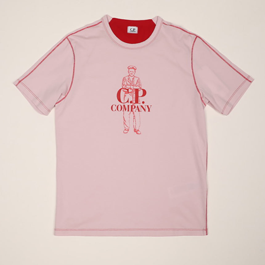 CP Company Unisex Red Short Sleeve T-Shirt 08CMTS143A 005100W 521