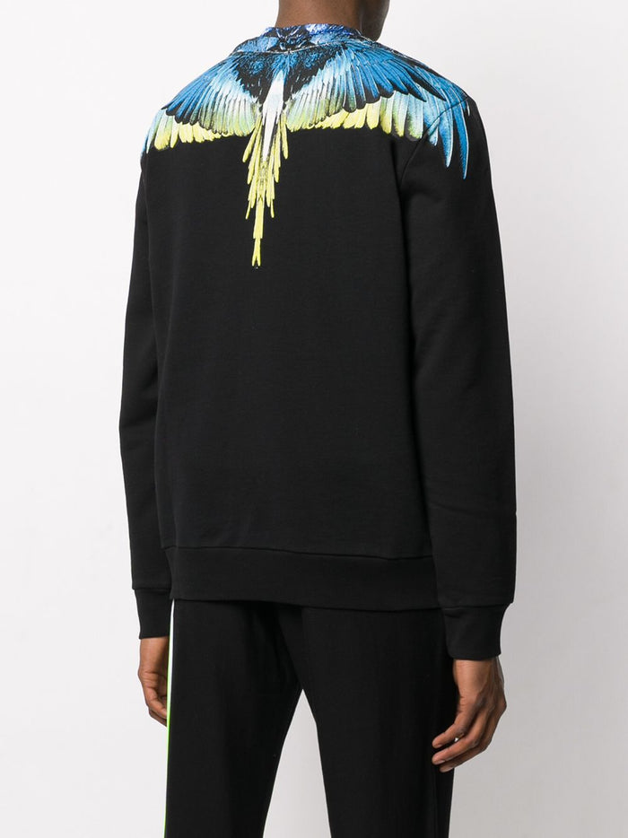 Marcelo Burlon Wings Crewneck Sweatshirt Black Cotton Men's