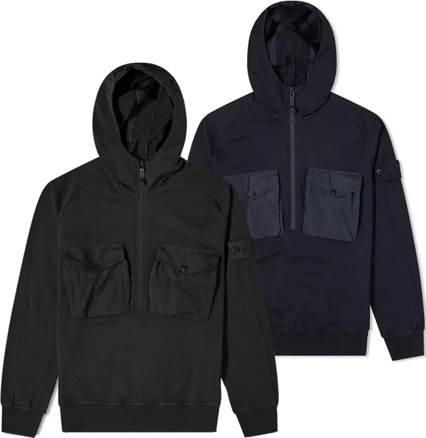 STONE ISLAND Men's Ghost Piece Half-Zip Hoodie 7215636F3