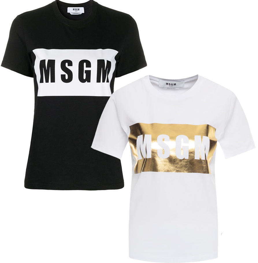 MSGM Women's Box Logo Print T-Shirt 2841MDM95 207298