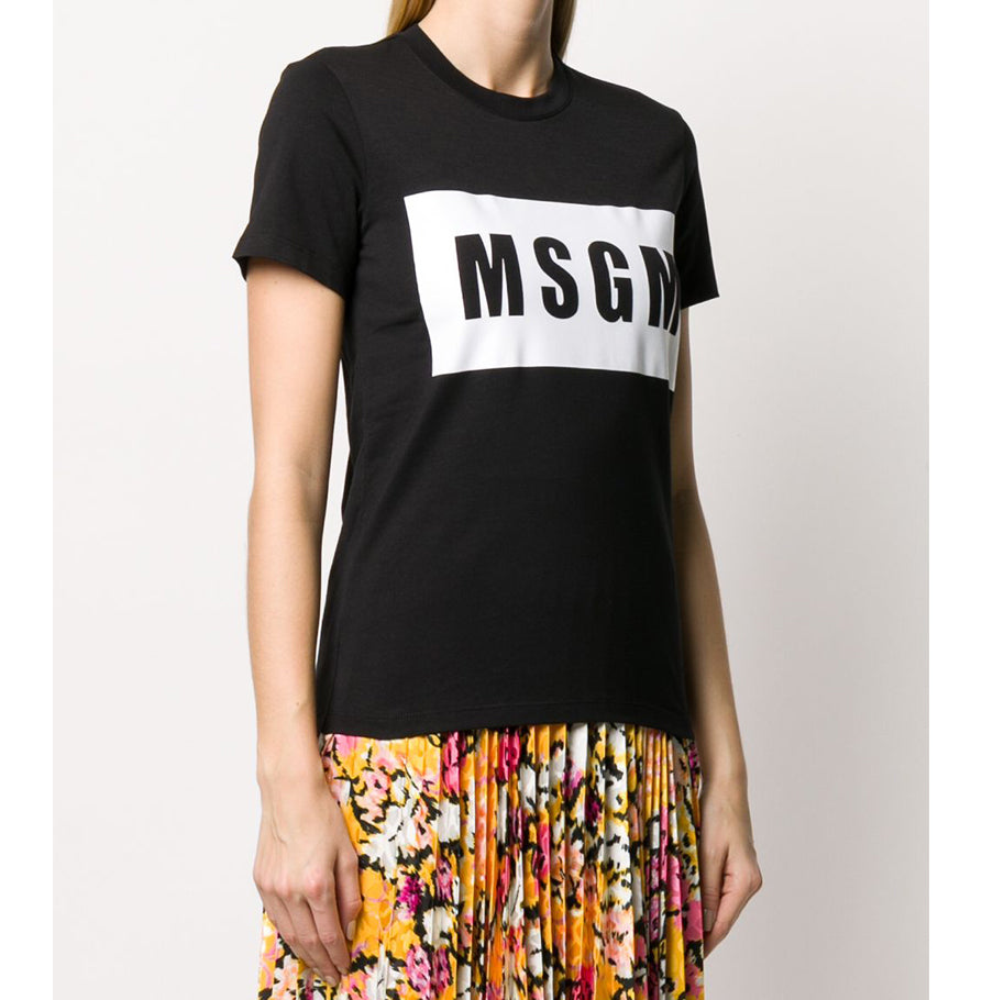 MSGM Women's Box Logo Print T-Shirt 2841MDM95 207298