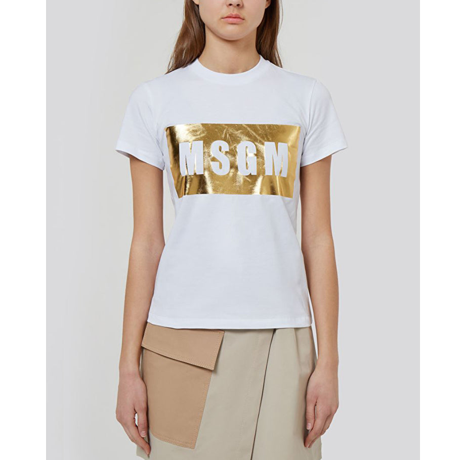MSGM Women's Box Logo Print T-Shirt 2841MDM95 207298