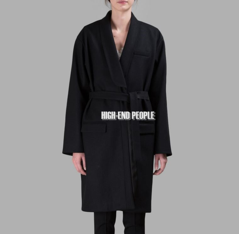 GIVENCHY Women's Black Oversized Belted Coat 16A0214050 001