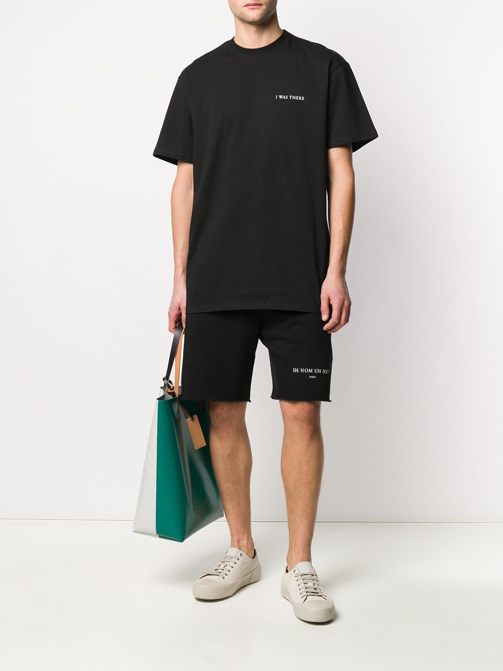 IH NOM UH NIT Men's Logo Print Black Sweat Shorts NUS20301 009