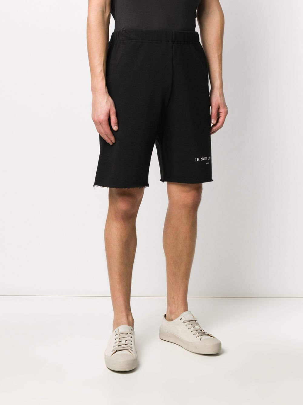IH NOM UH NIT Men's Logo Print Black Sweat Shorts NUS20301 009