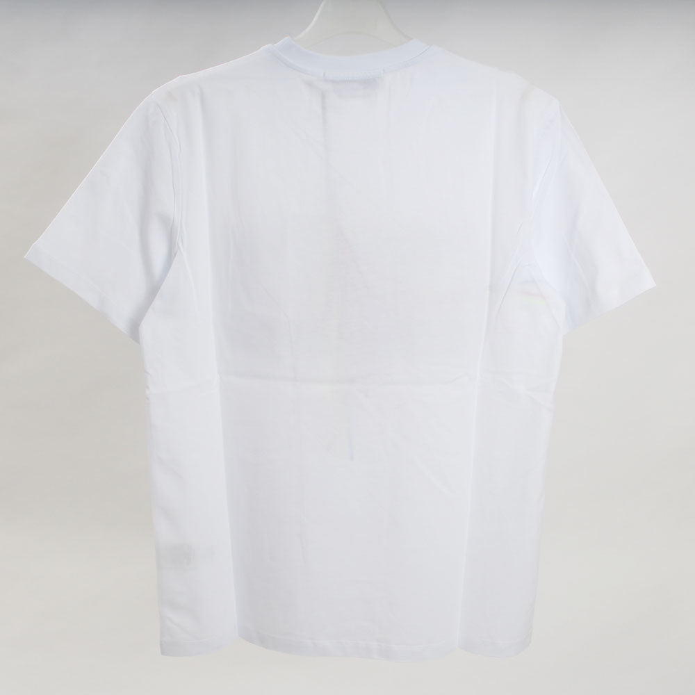 MSGM Men's Logo Print Short-Sleeve T-Shirt White/Black 2840MM67 01