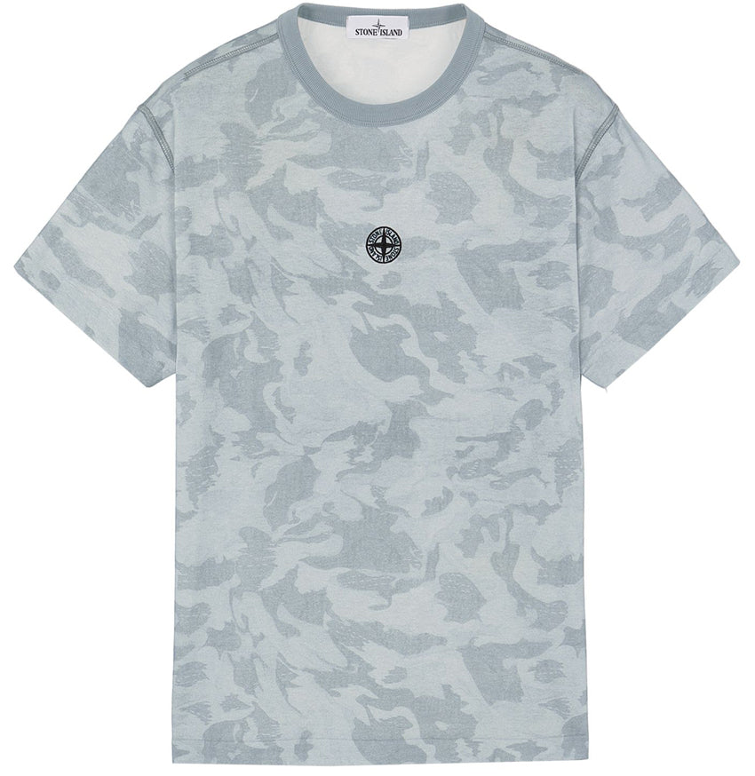 STONE ISLAND Big Loom Camo Sky Blue Men's Short Sleeve T-Shirt 7215233E7 V0041