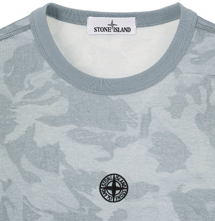 STONE ISLAND Big Loom Camo Sky Blue Men's Short Sleeve T-Shirt 7215233E7 V0041