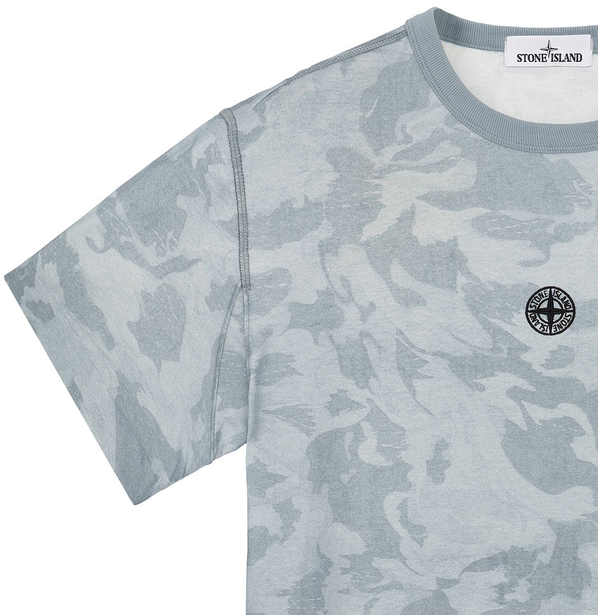 STONE ISLAND Big Loom Camo Sky Blue Men's Short Sleeve T-Shirt 7215233E7 V0041