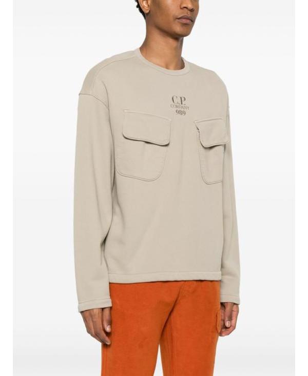 CP Company Brushed Emerized Diagonal Fleece Crew Neck Sweatshirt