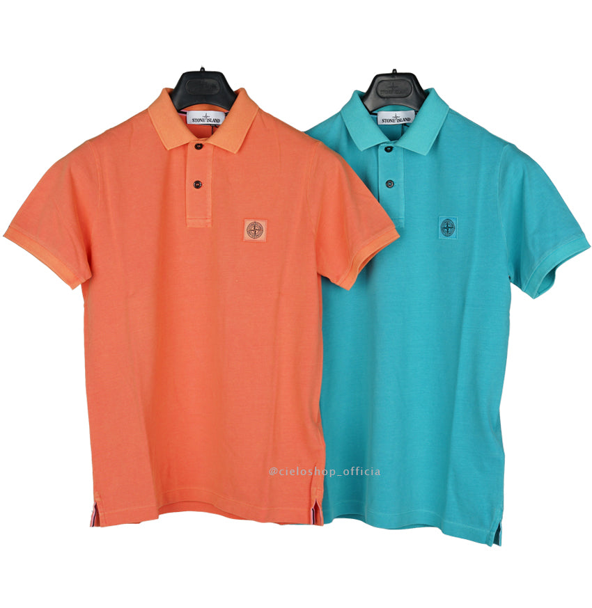 STONE ISLAND Men's Logo Patch Pique Short Sleeve Polo Shirt 721522S67