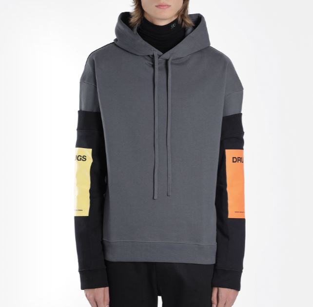 Raf Simons Men's Detachable Logo Sleeve Hoodie 182188