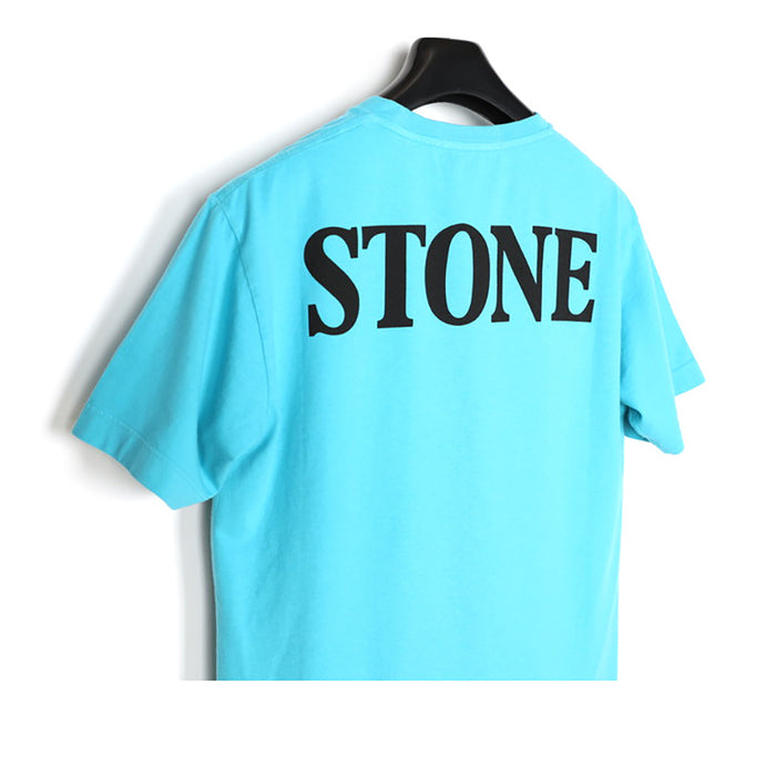 STONE ISLAND Logo Embroidered Back Print Short Sleeve T-Shirt