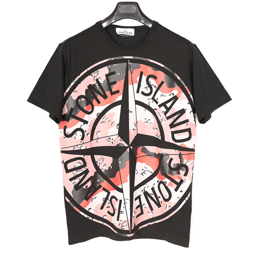 STONE ISLAND Big Logo Camo Print Crewneck Short Sleeve T-Shirt